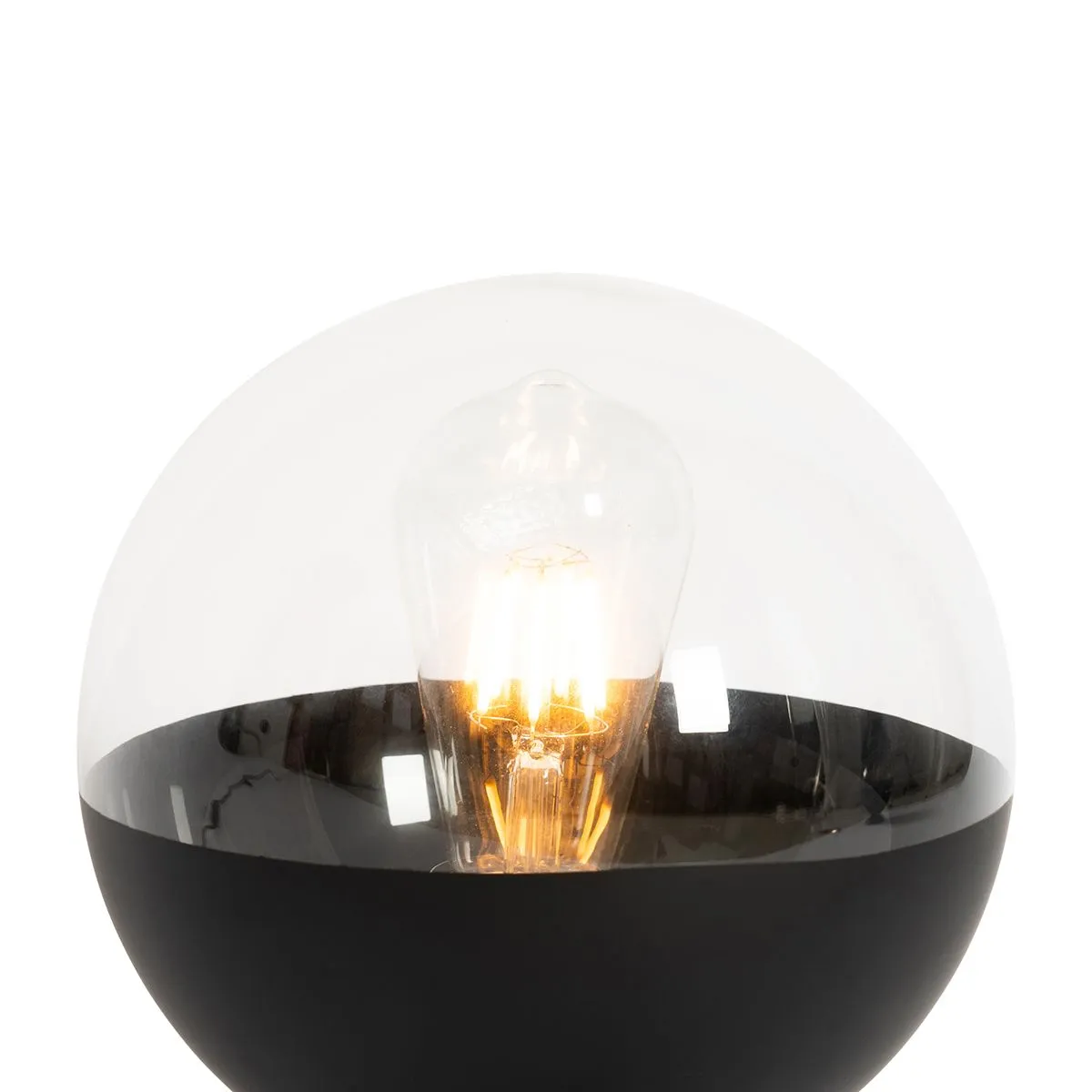 Lampe de table rétro noire avec verre clair - Eclipse