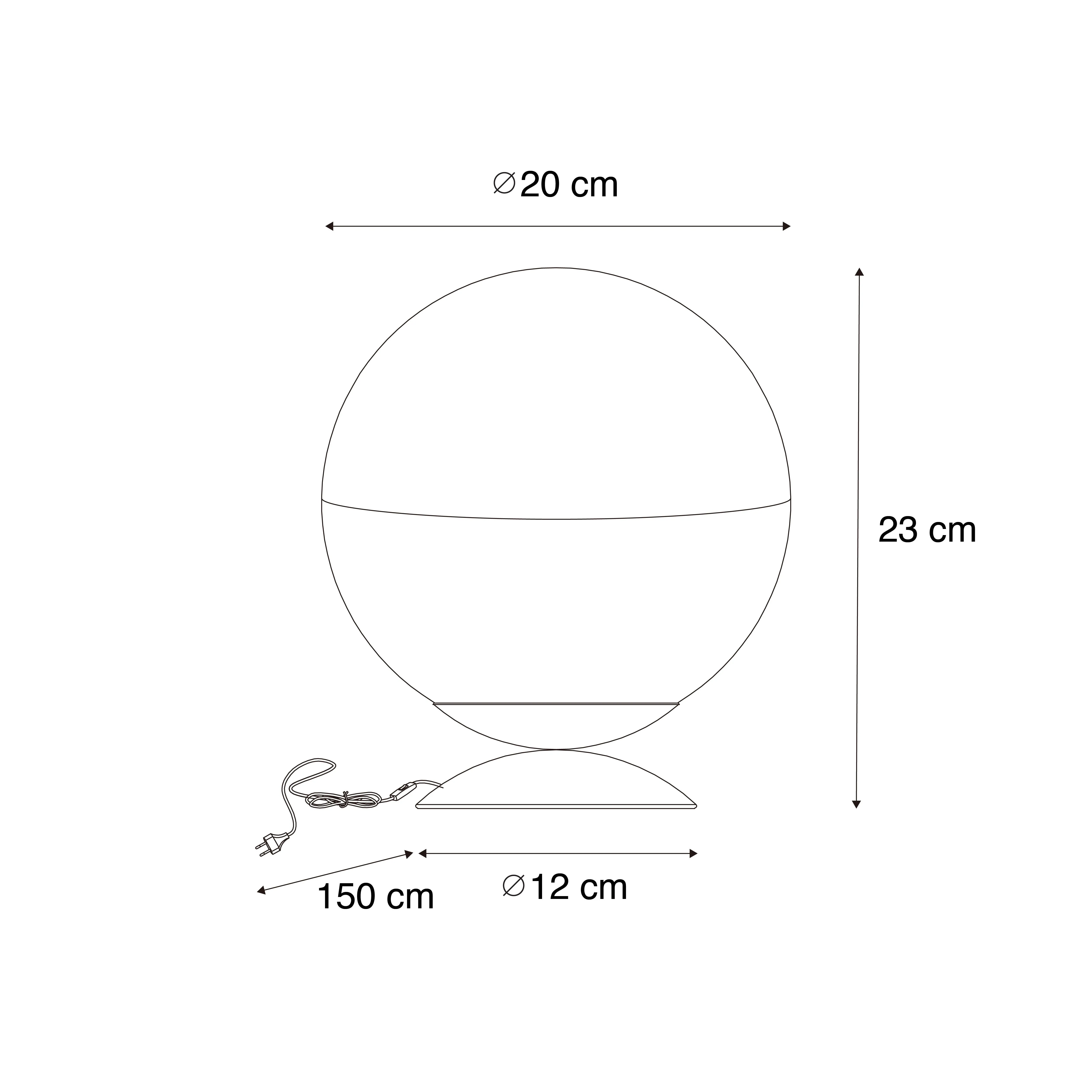Lampe de table rétro noire avec verre clair - Eclipse
